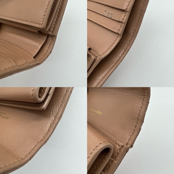 Authentic Yves Saint Laurent MULTI-FOLD wallet in Grained Calfskin leather - Picture 11 of 16